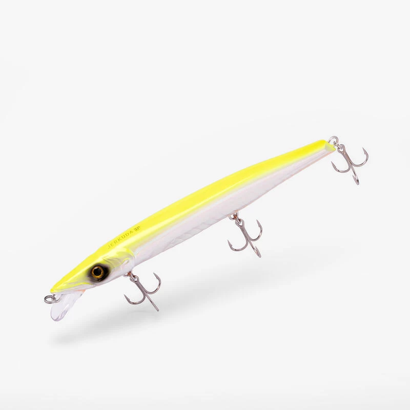 Jerkbait Pêche Au Leurre En Mer JERKUDA 170F Blanc Fluo 2 Jerkbait Pêche Au Leurre En Mer JERKUDA 170F Blanc Fluo – Image 2