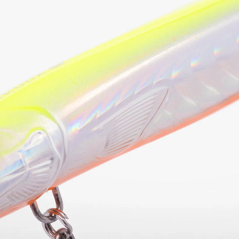 Jerkbait Pêche Au Leurre En Mer JERKUDA 170F Blanc Fluo 4 Jerkbait Pêche Au Leurre En Mer JERKUDA 170F Blanc Fluo – Image 4